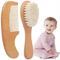 Baby Care Pure Natural Wool Soft Baby Wooden Brush Comb Brush Baby Hairbrush Newborn Infant Comb