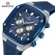 NAVIFORCE Business Men's Soft Silicone Strap Wristwatches Water Resistant Quartz Chronograph Man