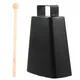 Metal Cowbell Musical Percussion Instrument Practice Cowbell Hand Bell with Stick for Beginners and