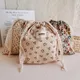 Ins Large Mummy Bag Cotton Floral Portable Bunch Pocket Baby Products Diaper Storage Bag Travel Bag