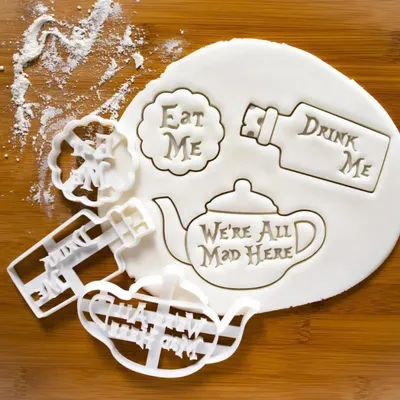 3PCS Eat Me Cookie Cutter Alice In Wonderland Theme Cookie Mold Interesting Cookie Cutter Handmade