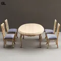 5Pcs/set 1/12 Dollhouse Miniature Wooden Dining Table Chair Set Simulation Furniture Model Toy For