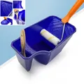 1pc Plastic Roller And Brush Cup Blue Paint Bucket Home Improvement Tools For Painting Walls