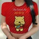 Winnie Pooh T-shirts Sexy Crop Tops Print Top Y2k Clothes Cool Vintage Fashion Woman Blouses 2022