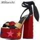 MStacchi Women's Sandals High Platfrom Chunky Heels Shoes Summer Peep Toe Ankle Strap High Heels