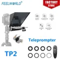 FEELWORLD TP2 Portable DSLR Camera Teleprompter Prompter with Remote Control 8pcs Lens Adapter Rings