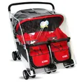 Baby Pushchs Rain Cover for Twins Clear Stroller Raincoat Wind Dust Shield