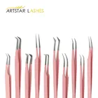 1 Pcs Eyelash Extension Tweezers Anti Static Stainless Steel Tweezers Makeup Lashes Nail Art Sticker Rhinestones Picking Tools