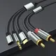 1/2/3m USB C Male To 2 RCA Audio Adapter Cable Y Splitter 3.5mm Male To Dual RCA Cable for