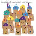 30 pezzi sacchetti regalo Eid Mubarak Gold house stickers Set Ramadan Mubarak Bags sacchetti regalo