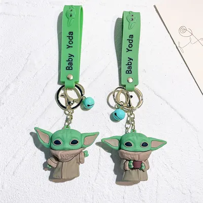 Fashion Star Wars Baby Yoda Keychain Cartoon Anime Mandalorian Figure Model Master Yoda Key Chains