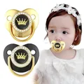 New Crown Diamond Silicone Pacifier 0-3 Years Photography Accessories Silicone Pacifier with Dust