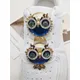 1PC Luxury Rhinestone Gold Blue Owl Shoe Charms For Laces Punk Jewelry Buckle Accessories Shoe Clips