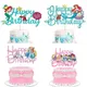 Disney Cartoon Mermaid Princess Cake Flag Top Birthday Party Decoration Wedding Anniversary Six