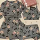 Women Dressing Gown Pajamas Bra Robe Set Animal Print Satin Silk Sleepwear Fashion Faux Bathrobe