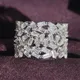 silver color designer trendy fashion baguette shape cut eternity band ring for Wedding Engagement