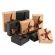 Kraft Paper Bag Gift Boxes With Ribbon Packaging for Kids Birthday Party Decor Wedding Decoration