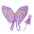 Girl Birthday Party CostumeTutu Skirt Fairy Wings Kids Princess Magic Wand Set Children Birthday