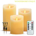 1/3Pcs Flameless LED Candle Rechargeable LED Real Wax Candles Tea Lights with Remote Timer Candles