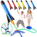 Kid Air Rocket Foot Pump Launcher Outdoor Air Pressed Stomp Soaring Rocket Toys Child Play Set Jump