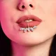 Fashion Zircon Lip Ring Fake Unisex Piercing Jewelry Punk Bridal Lip Body Jewelry Cuff No Piercing