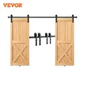 VEVOR 8/10FT Sliding Barn Door Hardware Kit 330LBS Heavy Duty Barn Door Track Kit for Double Doors