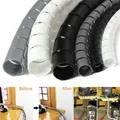 1M For PC TV 10/25mm Cable Banding Organizer Spiral Wrap Tidy Cord Wire Organizer Line Cable Clip