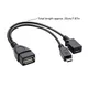 USB Female to Micro 5P Male， Adapter Cable with Power Supply for Android Mobile Phone Tablet OTG