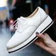 Women Casual Brogue Golf Sport Shoes White Lady Luxury Outside Grass Walking Sneakers Flats Golfing