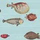 Acquario Wallpaper nordic wallpaper blue back sea fishes in scandinavian style