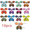 Magic Flying Butterfly Wind Up Butterfly Fairy Flying Toy Winding Rubber Band Toy Color Bookmark