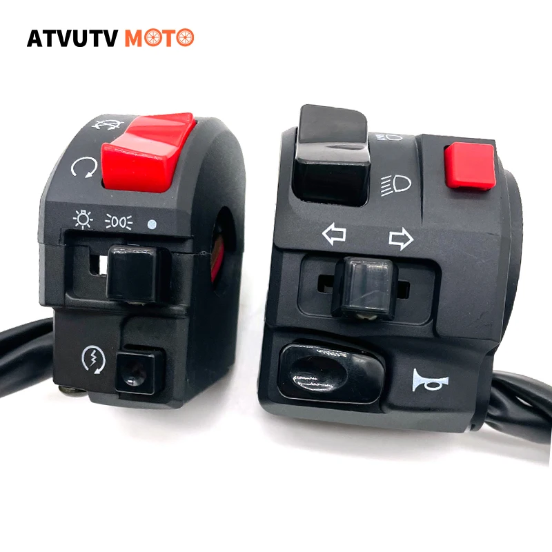 Interruttori per moto da 22 mm Pulsante clacson per moto Indicatore di direzione Lampada fendinebbia elettrica Interruttore controller manubrio di avviamento universale