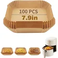 100 Pcs Air Fryer Liners – Air Fryer Disposable Paper liner Unbleached Oil-proof Airfryer Liners