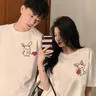 Cartoon Love Rabbit coppia t-shirt Combo per fidanzati fidanzate cotone di alta qualità estate uomo