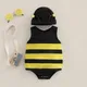 Baby Boys Girls Bee Romper Stripe Sleeveless Back White Wing Decor Jumpsuits Summer Casual Clothes