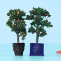 1/12 Potted Tangerine Tree Plant Miniature Fairy Garden Plants Fruit Trees Plants Dollhouse