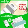 304DPI Peripage Thermal Printer A40 203dpi Tattoo Transfer Paper Inkless Min Portable A4 Label