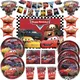 Cars Birthday Party Decorations Kids Favor Lightning McQueen Tablewares Balloon Plates Cups Napkin