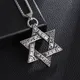 Stainless Steel Solomon Star of David Pendant Men's Six Pointed Star Necklace Jewish Jewelry New