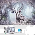 1000 Pieces Elk In The Forest Jigsaw Puzzles for Adults Home Decor Games Family Fun Floor Puzzles