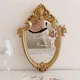 Vintage Makeup Mirror Gold Frame Wall-Mounted Mirror for Bedroom Artistic Home Decor Supplies