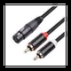 3 Pin XLR Female to Dual RCA Male Y Splitter Cable Mixer Amplifier Audio Cable Stereo Audio
