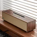 Retro Wooden Long Wireless Bluetooth 5.3 Speaker TF Card USB Flash Computer Dual Speakers Outdoor