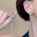 New Year Zircon Christmas Cloud Earrings Crystal Blue Cloud Drop Earring Aesthetic Geometric