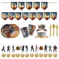 MORTAL KOMBAT Disposable Party Set Boys Birthday Party Decoration Set Party Supplies Cup Plate