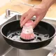 Kitchen Wash Pot Dish Brush Liquid Soap Dispenser Handheld Cleaning Brushes Scrubber Household