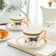 Coffee Cup Vintage Designs Porcelain Tea Set Bone China Cups And Saucers Set with spoon Ceramic