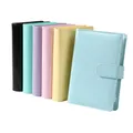 Binder Notebook A6 2024 Planner Cash Envelope Savings Money 6 Holes Binder Macaron 6 Ring Binder PU