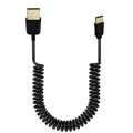 USB 3.1 Type-C Male to USB 2.0 Male Spirals Coiled Adapter Cable Spring Telescopic Extension Wire