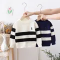 2024 Boys Knit Sweater Embroidery Pattern Baby Autumn Winter Cotton Tops Boys Knitted Sweaters Kids